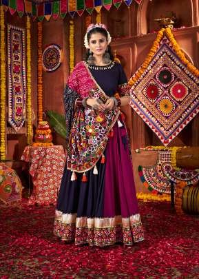 Latest Navratri For Garba Collection Viscose Cotton And Thread With Mirror And Lampi Bordering Chaniya Choli Multi Color 
