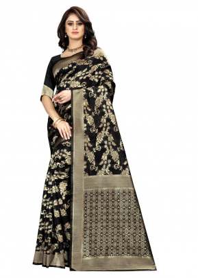 Lfh Designer Soft Banarasi Silk Saree Vol 6 Black Color