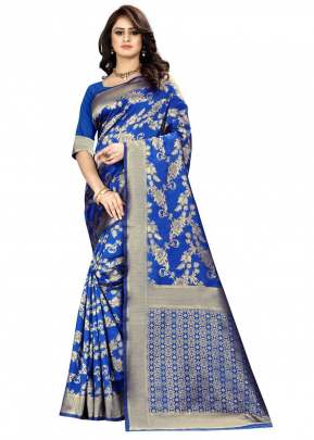 Lfh Designer Soft Banarasi Silk Saree Vol 6 Blue Color
