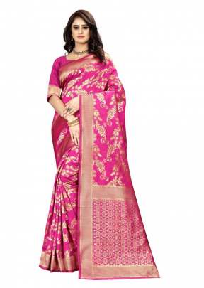 Lfh Designer Soft Banarasi Silk Saree Vol 6 Pink Color