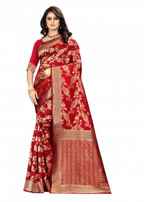 Lfh Designer Soft Banarasi Silk Saree Vol 6 Red Color