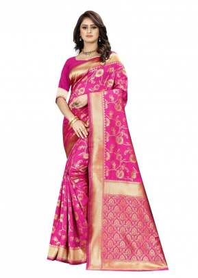 Lfh Designer Soft Banarasi Silk Saree Vol 7 Pink Color