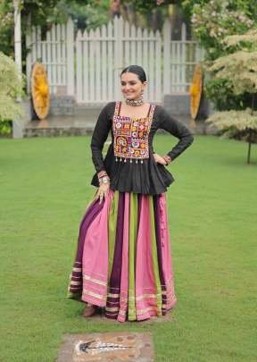 Traditional Wear 14 Kg Rayon With Gota Patti Lace Navratri Lehenga Choli Multi Color DN 7131