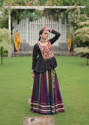 Traditional Wear 14 Kg Rayon With Gota Patti Lace Navratri Lehenga Choli Multi Color DN 7131
