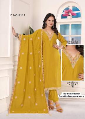 Lfh R Combo Vol 1 Roman 3 Piece Kurtis Set Yellow Color DN 112