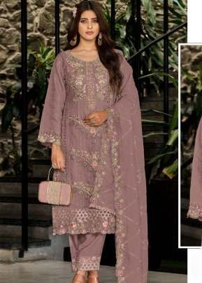 Maaria A Designer Pakistani Kurta set Heavy Faux Georgette With Embroidery Sequence Work And Khatli Work Purple Color DN 1196