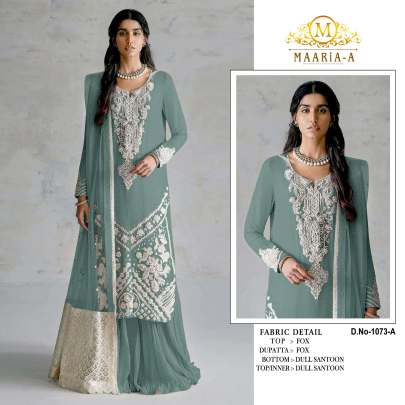 Maaria A Heavy Faux Georgette With Embroidery Work Pakistani Suit DN 1073