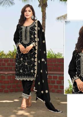 Maaria-A Heavy Orgenza With Full Embroidery Work Pakistani Suit Black Color  DN 5099