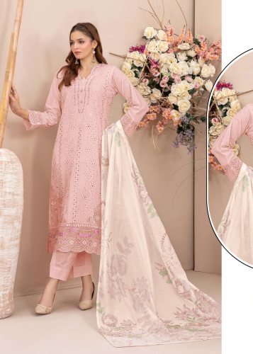 Mah E Rooh DN 5225 Faux Georgette With Heavy Embroidery With Khatli Work Pakistani Suit Pink Color