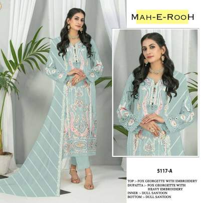Mah E Rooh Heavy Faux Georgette With Embroidery Work With Sequence Work Pakistani Suit DN 5117