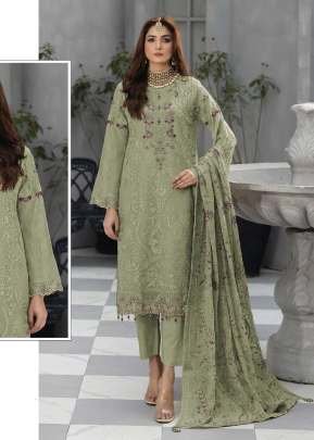 Mah E Rooh Heavy Faux Georgette With Sequence Embroidery Khatli Work Pakistani Suit Pista Color DN 4188 