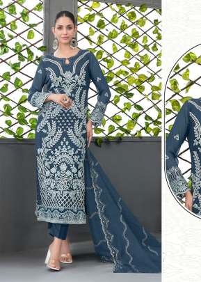Mah E Rooh Heavy Faux Georgette with 3mm Sequence Embroidered Work & Khatli Work Pakistani Suit blue Color DN 4187