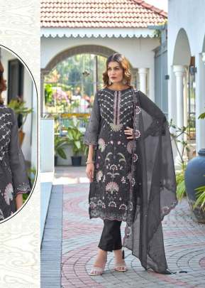 Mah E Rooh  Heavy Faux Georgette With Sequence Embroidered Work & Khatli Work Pakistani Suit Black Color DN 4182