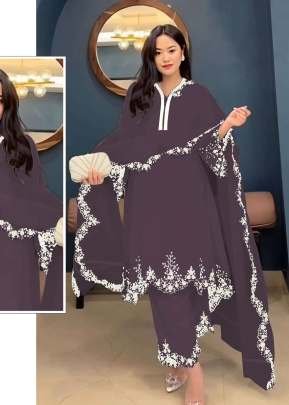  Mah E Rooh Heavy Faux Georgette with Embroidered work Pakistani Suit Light Purple Color DN 5168