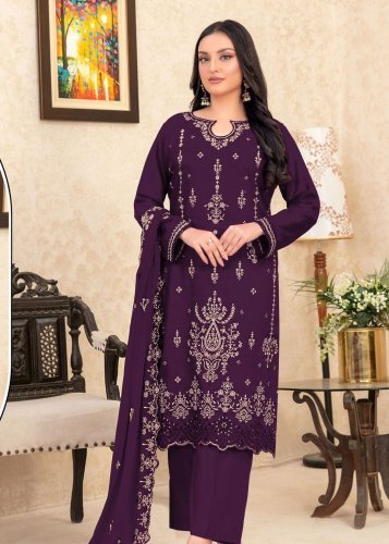 Mah E Rooh Royal Noor 9000 Velvet Salwar Suit 9000 with Heavy Embroidered Sequence Work Wine Color DN 5242