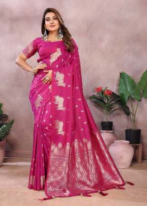 Manjari  Exclusive Summer Beautiful With Soft Work Wedding Wear Banarasi Silk Saree Pink Color 