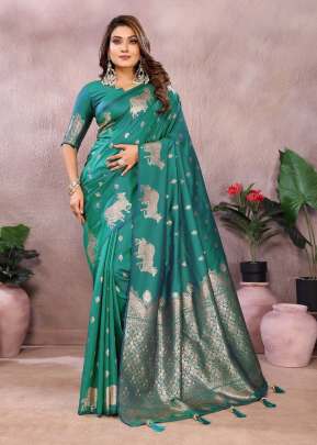 Manjari  Exclusive Summer Beautiful With Soft Work Wedding Wear Banarasi Silk Saree Green Color 