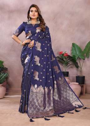Manjari  Exclusive Summer Beautiful With Soft Work Wedding Wear Banarasi Silk Saree Blue Color 