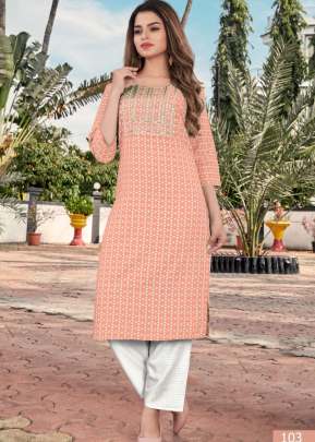 Mastani Designer 14kg Rayon Print Kurti With Palazzo Orange Color DN 103