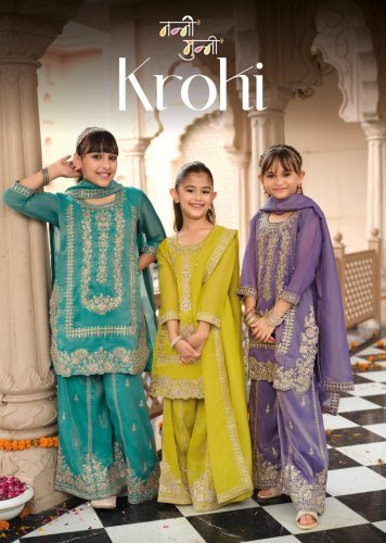 Nanni Munni Krohi Simar With Embroidery Work Ethanic Wear Kurta Palazzo Set