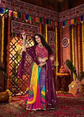 Navratri Special Garba Night Collection Gajji Silk Digital Printed With Mirror Work Chaniya Choli Multi Color 
