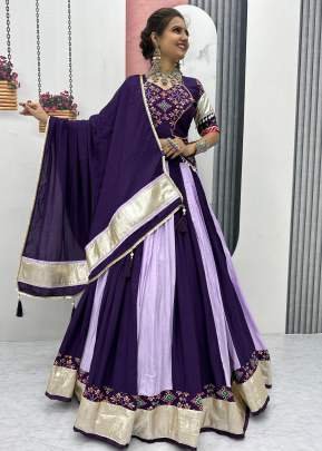 Navratri Special Pure Cotton Lumpi lace border with Ribbion work Lehenga Choli Blue Color DN 262 