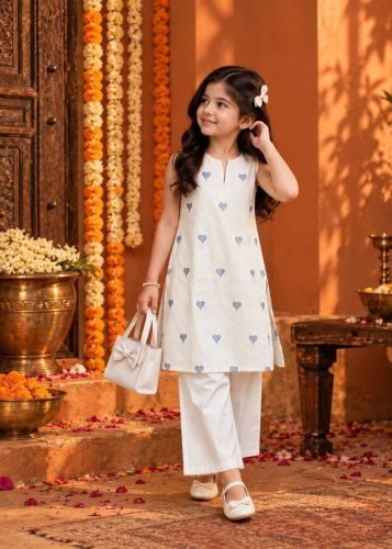  New Designer And Fancy Kurti Pent Cotton Blend With Print Cream Color LFH HK DN 293
