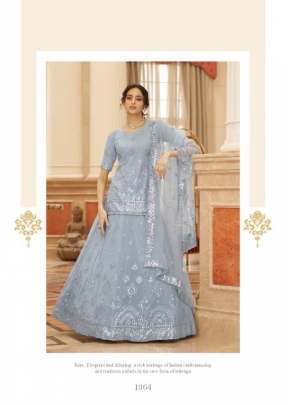 New Exclusive Embroidered Bridal Lehenga Choli Sky Color DN 1964