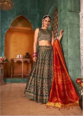 New Exclusive Printed Semi Stitched Pure Rera Silk Lehenga Choli Multi Color DN 141