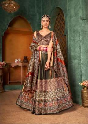 New Exclusive Printed Semi Stitched Pure Rera Silk Lehenga Choli Multi Color DN 143