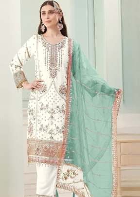 Pakistani Maria A Catalogue Heavy Faux Georgette Suit With Khatli And Sequence Embroidery Work DN 1197