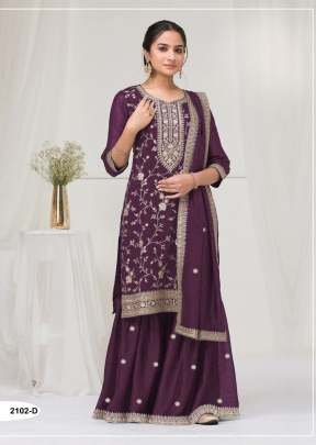 Palazzo Suit Vichitra with Heavy Embroidery Sequence Work Purple Color DN 2102