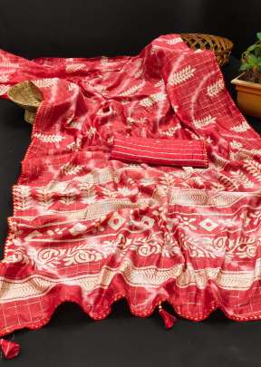 Plant Pure Soft Cotton Fabric And Batik Print With Beautiful Heavy Zari Work Saree Peach Color