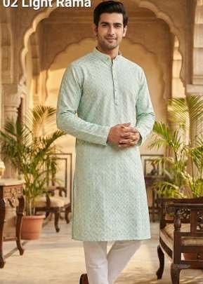  Premium Designer Kurta Pajama From New Classic Collection Light Rama Color DN 1001