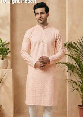  Premium Designer Kurta Pajama From New Classic Collection Light Peach Color DN 1001