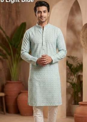  Premium Designer Kurta Pajama From New Classic Collection Light Blue Color DN 1001