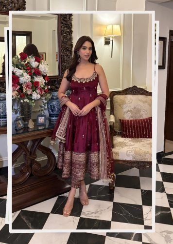 Premium Vichitra Silk  Heavy Embroidery With  Zari-Codding  Anarkali Suit Set Maroon Color LFH TD DN 6075