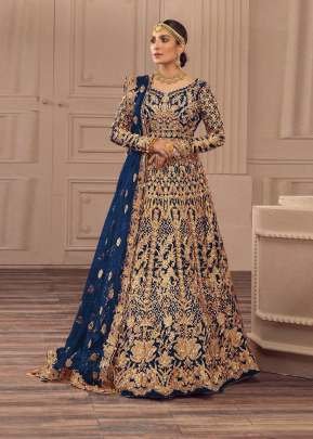 Presenting Bridal Anarkali Gown Boutique Collection With Heavy Butterfly Net Embroidery And Full Diamond Work  Royal Color DN 1084