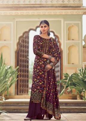 RF Velvet Vol 4 Digital Printed Winter Suit Wine Color DN 2904