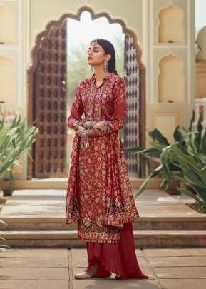 RF Velvet Vol 4 Digital Printed Winter Suit Red Color DN 2906