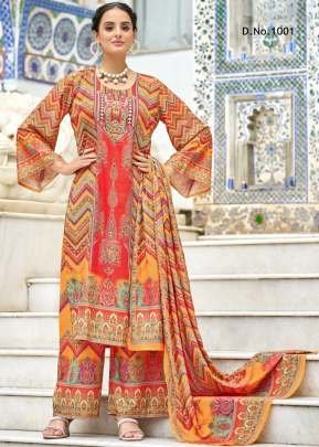 Sanaya Readymade Pakistani Suit Style 3 Piece Kurtis Set  Orange Color DN 1001