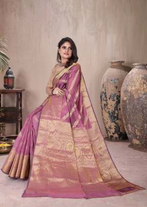 Ruhika Pure Soft Organza Silk Saree With Antique Real Zari Saree Pink Color