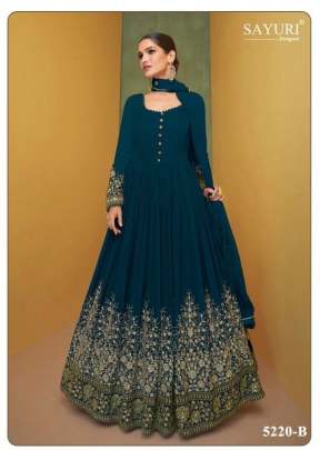 Sayuri Designer Alizeh Gold Faux Georgette With Embroidery Work Anarkali Salwar Kameez Blue Color DN 5220