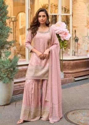 Sayuri Designer Amrit Salwar Suit Viscose Jacquard Silk With Embroidery work Light Pink Color DN 5857