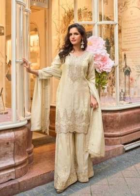 Sayuri Designer Amrit Salwar Suit Viscose Jacquard Silk With Embroidery Work Off White Color DN 5859