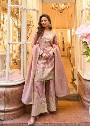 Sayuri Designer Amrit Salwar Suit Viscose Jacquard Silk With Embroidery work Mauve Color DN 5860