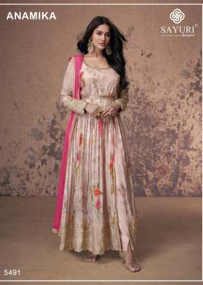 Sayuri Designer Anamika Heavy Faux Georgette With Embroidered Pink Color DN 5491