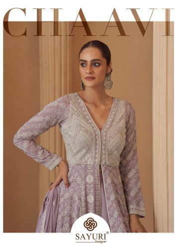 Sayuri Designer Chaavi Premium Real Georgette With Chikankari Embroidery Work Palazzo Suit