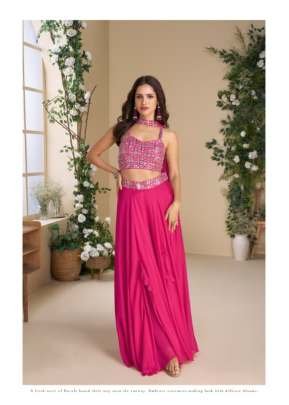 Sayuri Designer Moon Heavy Chinon Silk Premium 3 Piece Indo Western Rani Pink Color DN 10045
