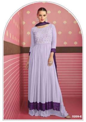 Sayuri Designer Nayra Heavy Faux Georgette With Embroidery Work With Thread Work Nayra Cut Suit Purple Color DN 5209